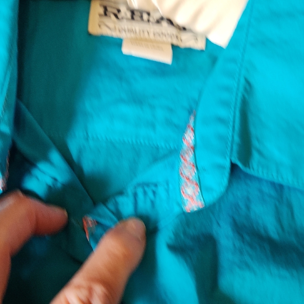 Ariat Turquoise Button-Down Shirt - image 6